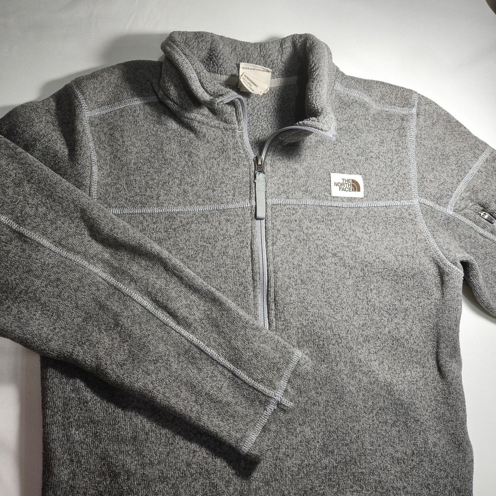 The North Face Mens Gordon Lyons 1/4 Zip Fleece Pullover Grey Small